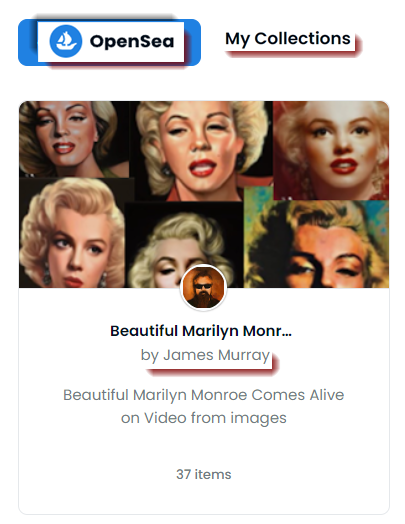 NFTs - Beautiful Marilyn Monroe Comes Alive NFTs by James Murray
